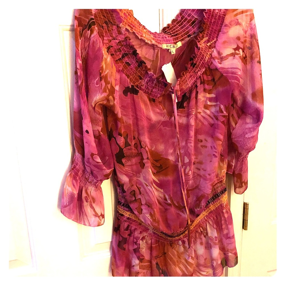 Hessi Off shoulder sheer blouse